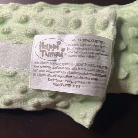 Happi Tummi Green Plush Waistband w/ Herbal Pouch for‎ Baby Colic and Gas Relief - Picture 4 of 8